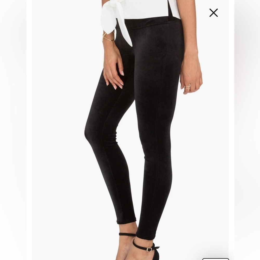 SPANX Black Velvet Leggings | M